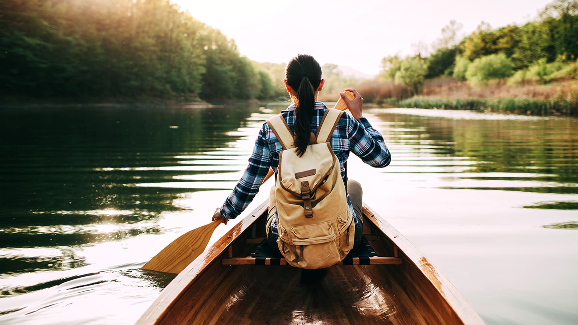 River with canoe